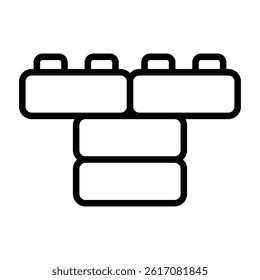 Simple Bricks outline icon. The icon can be used for websites, print templates, presentation templates, illustrations, etc	
