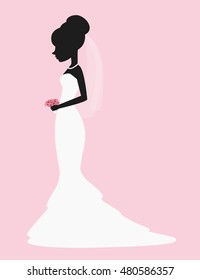 Simple bride on a pink background