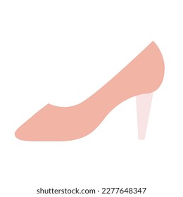 Simple bride's shoe in cute hand drawn style. Vector flat illustration