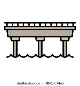 Simple bridge icon. Outline simple bridge vector icon for web design isolated on white background