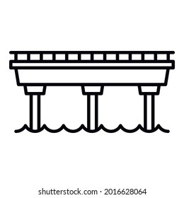 Simple bridge icon. Outline simple bridge vector icon for web design isolated on white background