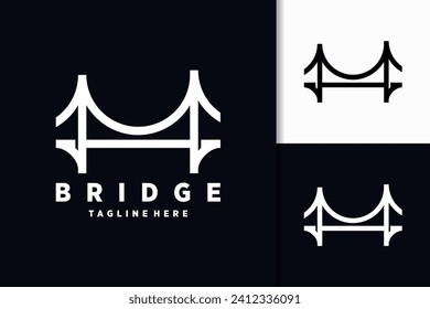 Plantilla de diseño del logotipo de la línea puente simple