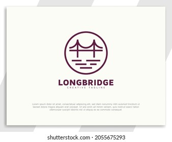 Simple bridge logo design with circle