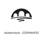 simple bridge logo design icon vector