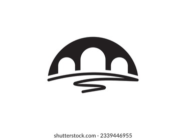 simple bridge logo design icon vector