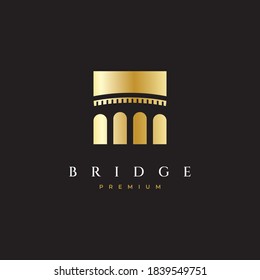 Simple bridge logo design Inspiration.Creative bridge symbol illustration