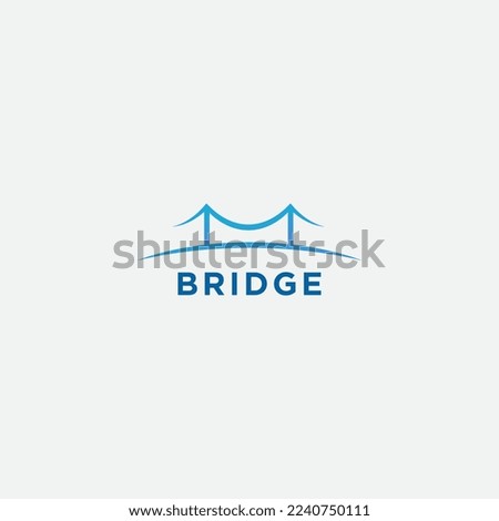 simple bridge logo design line architecture art modern