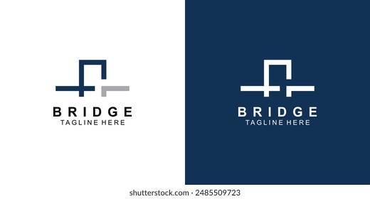 Simple bridge logo design with modern concept , premium vector