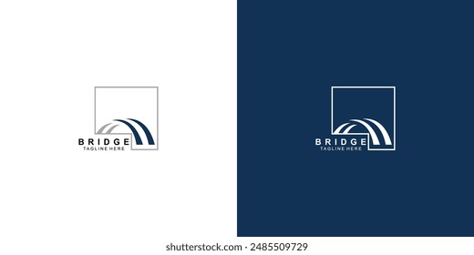 Diseño simple del logotipo del puente con el concepto moderno, Vector premium