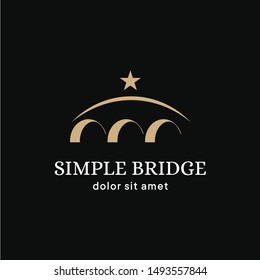 Simple Bridge Logo Design Template Inspiration - Vector