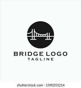 simple bridge logo design template vector icon illustration