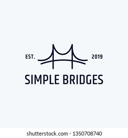 Simple bridge logo design - Vector