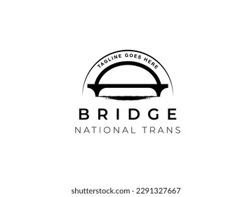 Simple bridge logo design vector template