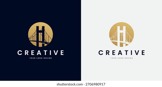 Simple bridge logo vector illustration, creative bridge logo.