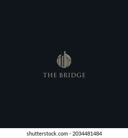 Logo del vector Simple Bridge Retro,logo del diseño de inspiración Bridge