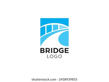 puente simple con el diseño del Vector del logotipo del río