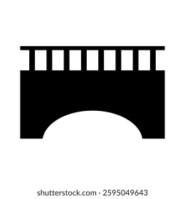 Simple bridge silhouette icon. Vector.