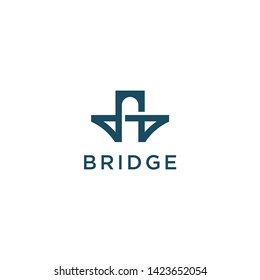 Simple Bridge Symbol Vector Icon Logo Design