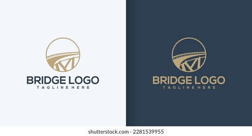 simple bridge symbol vector icon logo design
