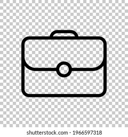 Simple briefcase, business icon. Black editable linear symbol on transparent background