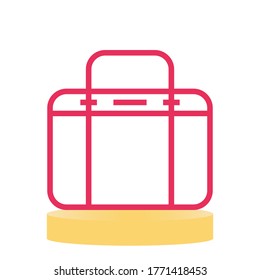 Simple Briefcase Icon Design with Red Color Style