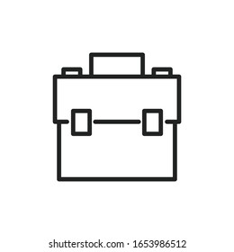 Einfaches Symbol für die Aktentasche. Piktogramm anheben. Vektorillustration einzeln auf weißem Hintergrund. Qualitätszeichen von Premium. Vektorillustration-Zeichen für mobile App und Webseiten.