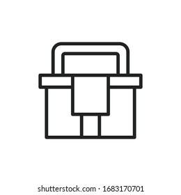 Simple briefcase line icon. Stroke pictogram. Vector illustration isolated on a white background. Premium quality symbol. Vector sign for mobile app and web sites.