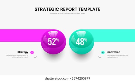 Ilustração de vetor de modelo de quadro de resumo simples. Design minimalista da apresentação de slides do gráfico de dois passos do portfólio. Visualização Moderna 2 Opção Infográfico Apresentação Layout.
