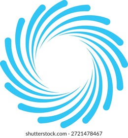 Elemento de design circular abstrato azul brilhante simples sugerindo energia de movimento ou um vórtice rotativo
