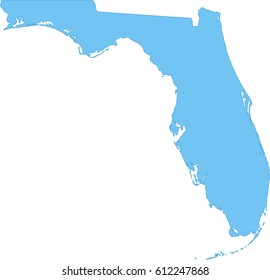 Simple Bright Blue Florida Map