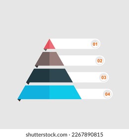 
simple bright color pyramid infografic vector