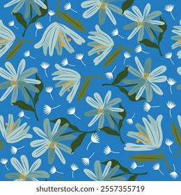 Simple bright cute flower pattern background