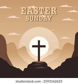 Simple and Bright Easter Sunday Illustration