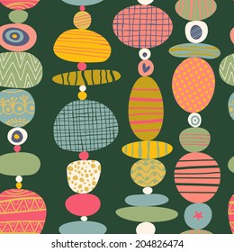 Simple bright pattern of abstract shapes. Vector seamless background.