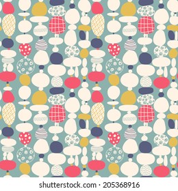 Simple bright pattern of abstract shapes. Vector seamless background.