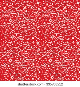 Simple bright pattern with streamers and confetti. Seamless vector background. Background can be used for wallpapers, pattern fills, web page backgrounds,surface textures.