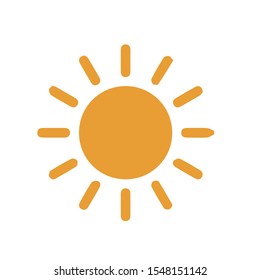 simple, bright yellow sun icon-vector