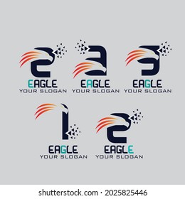 simple and brilliant eagle lettering logo design

