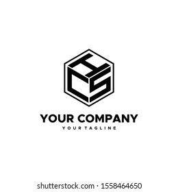 simple and brilliant Initial HCS, CHS logo template, business and web logos