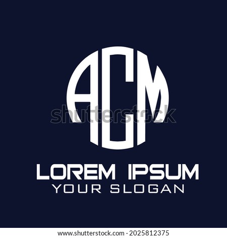 simple and brilliant letter ACM logo design