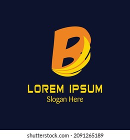 simple and brilliant letter B logo design, illustration with lettering with wings