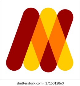 diseño del logotipo M de letra simple y brillante