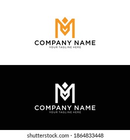 einfaches und brillantes Buchstaben M Logo Design	