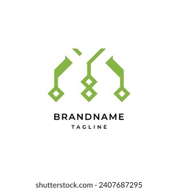 Diseño del logotipo M de letra simple y brillante
