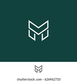 simple and brilliant line letter M logo design


