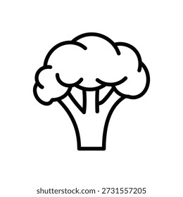 Icono de brócoli simple sobre un fondo blanco, vegetal