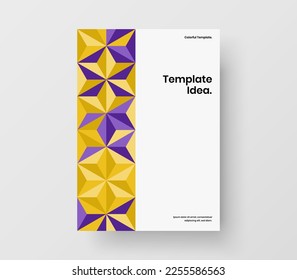 Folleto simple ilustración vectorial de diseño A4. Plantilla de volante de formas mosaicas de moda.