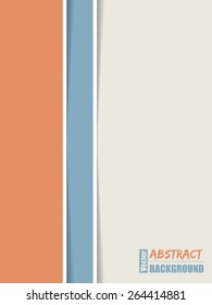 Simple brochure design with orange blue and white stripes