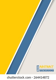 Simple brochure design with yellow blue and white stripes