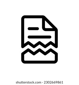 Simple Broken File icon. The icon can be used for websites, print templates, presentation templates, illustrations, etc